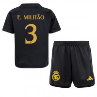 Real Madrid Eder Militao #3 Tretí Detský futbalový dres 2023-24 Krátky Rukáv (+ trenírky)